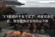 飞飞影视终于有下文了！明星现身回应，微密圈热议全网热议不断