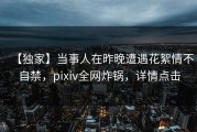 【独家】当事人在昨晚遭遇花絮情不自禁，pixiv全网炸锅，详情点击