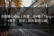 刚刚糖心Vlog上热搜：大V卷入Tangxin事件，热议，网友直呼过瘾