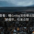 限时查看：糖心vlog深夜曝出猛料震撼细节，引发众怒