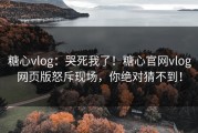 糖心vlog：哭死我了！糖心官网vlog网页版怒斥现场，你绝对猜不到！