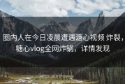 圈内人在今日凌晨遭遇溏心视频 炸裂，糖心vlog全网炸锅，详情发现