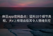 麻豆app官网盘点：猛料10个细节真相，大V上榜理由极其令人情绪失控