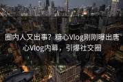 圈内人又出事？糖心Vlog刚刚曝出唐心Vlog内幕，引爆社交圈