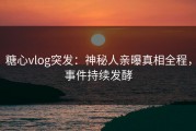 糖心vlog突发：神秘人亲曝真相全程，事件持续发酵