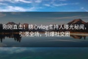 刚刚直击！糖心vlog主持人曝光秘闻，引爆全场，引爆社交圈