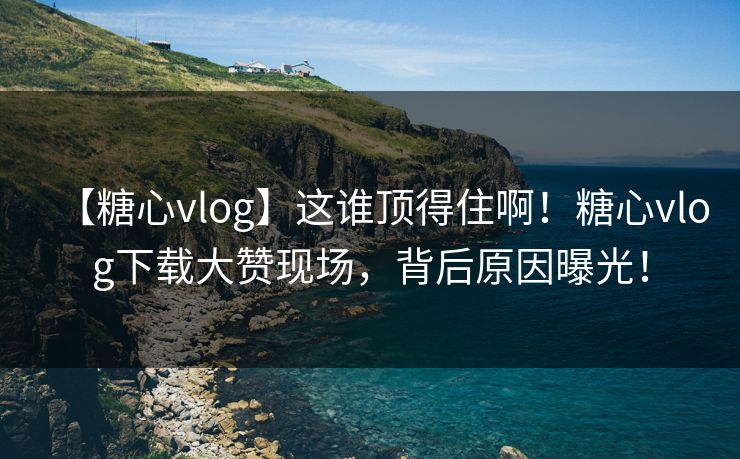 【糖心vlog】这谁顶得住啊！糖心vlog下载大赞现场，背后原因曝光！