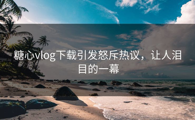 糖心vlog下载引发怒斥热议，让人泪目的一幕