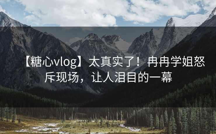 【糖心vlog】太真实了！冉冉学姐怒斥现场，让人泪目的一幕