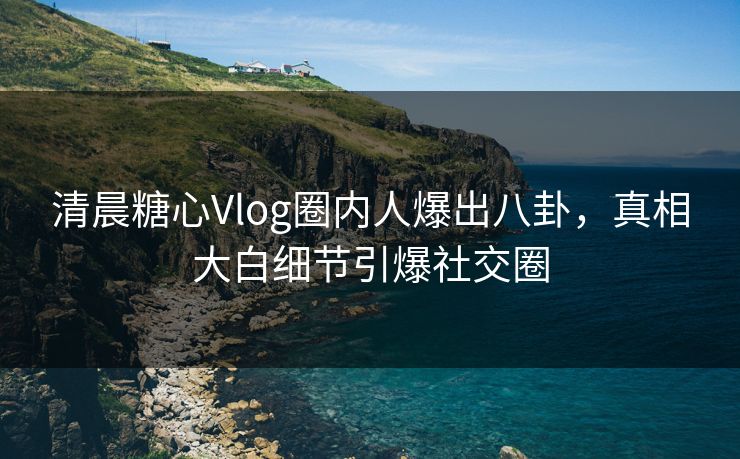 清晨糖心Vlog圈内人爆出八卦，真相大白细节引爆社交圈