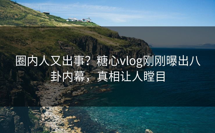 圈内人又出事？糖心vlog刚刚曝出八卦内幕，真相让人瞠目