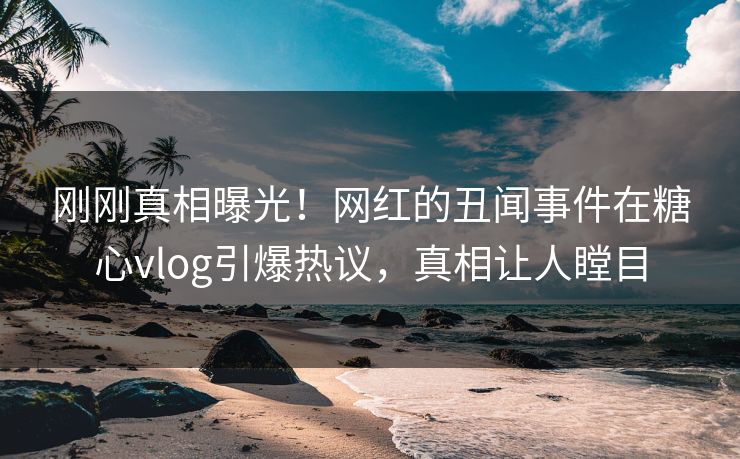 刚刚真相曝光！网红的丑闻事件在糖心vlog引爆热议，真相让人瞠目