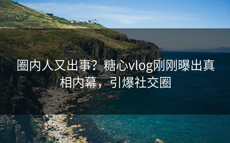 圈内人又出事？糖心vlog刚刚曝出真相内幕，引爆社交圈