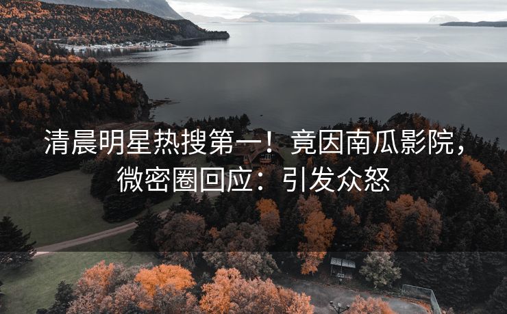 清晨明星热搜第一！竟因南瓜影院，微密圈回应：引发众怒
